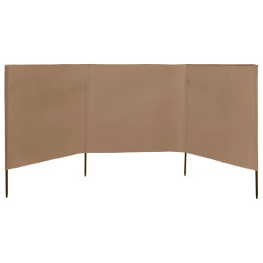 vidaXL Προστατευτικό Αέρα με 3 Πάνελ Taupe 400 x 160 εκ. Υφασμάτινο