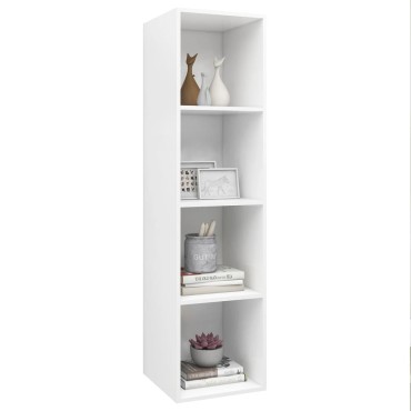 vidaXL Έπιπλο Τηλεόρασης Κρεμαστό Λευκό 37x37x142,5cm από Επεξ. Ξύλο