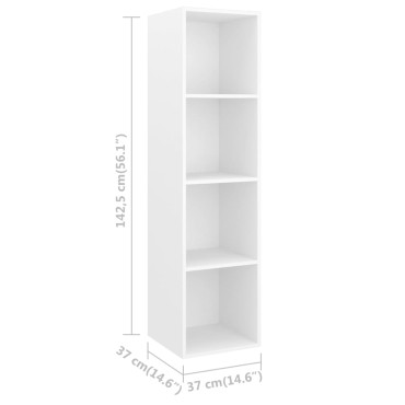 vidaXL Έπιπλο Τηλεόρασης Κρεμαστό Λευκό 37x37x142,5cm από Επεξ. Ξύλο