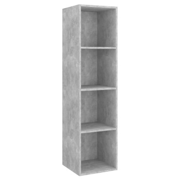 vidaXL Έπιπλο Τηλεόρασης Κρεμαστό Γκρι Σκυρ. 37x37x142,5cm Επεξ. Ξύλο
