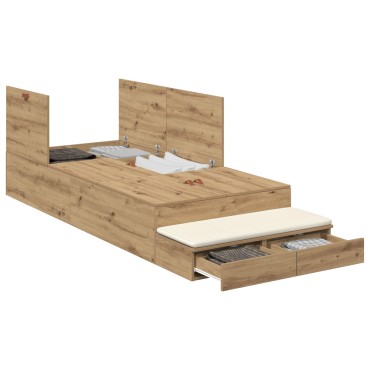 vidaXL κρεβάτι αποθήκευσης  Artisan Oak Επεξεργασμένο ξύλο