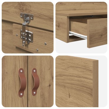 vidaXL κρεβάτι αποθήκευσης  Artisan Oak Επεξεργασμένο ξύλο