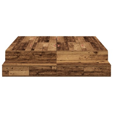 vidaXL Κρεβάτι Αποθήκευσης Παλιού Ξύλου 150x200 εκ