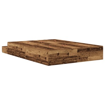 vidaXL Κρεβάτι Αποθήκευσης Παλιού Ξύλου 150x200 εκ