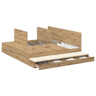 vidaXL Κρεβάτι Αποθήκευσης Artisan Oak 180x200 εκ.