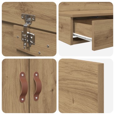vidaXL Κρεβάτι Αποθήκευσης Artisan Oak 180x200 εκ.