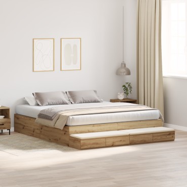 vidaXL Κρεβάτι Αποθήκευσης Artisan Oak 180x200 εκ.