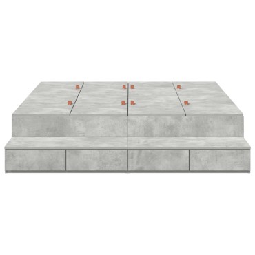 vidaXL Κρεβάτι Αποθήκευσης Σκυρόδεμα Γκρι 140x190 εκ.