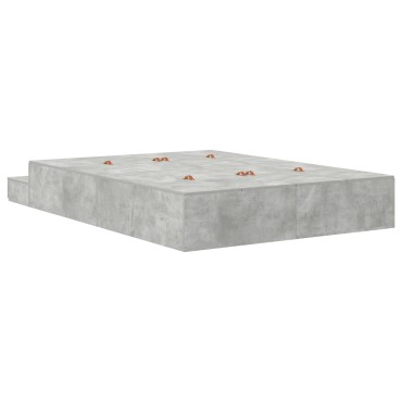vidaXL Κρεβάτι Αποθήκευσης Σκυρόδεμα Γκρι 140x190 εκ.