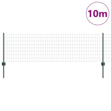 vidaXL Φράκτης  Euro με 5 U Posts Πράσινος 0.6x10 μ Ατσάλι