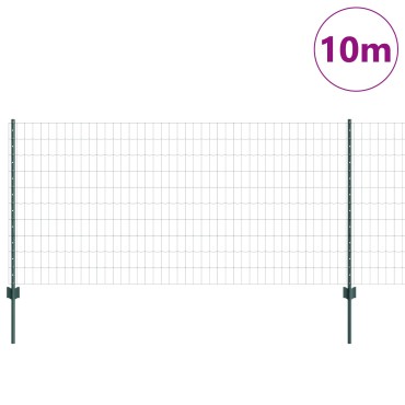 vidaXL Φράχτης  Euro με 5 Posts Πράσινο 1x10 μ Ατσάλι