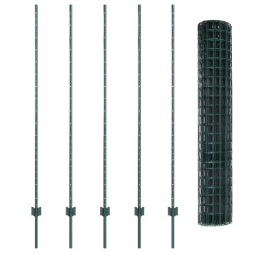 vidaXL Euro Fence με 5 U Posts Πράσινο 1.6x10 μ Χάλυβας