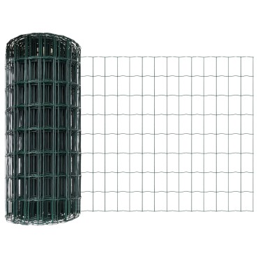 vidaXL Σετ Φράκτη  Euro Σετ 2 Πράσινο Ατσάλι με PVC 25x0.6 m