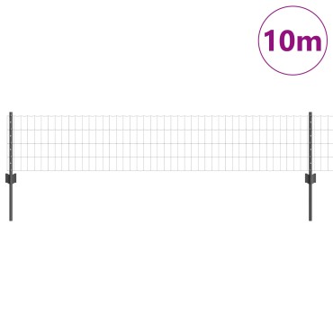 vidaXL Σετ Φράκτη Κήπου Σετ των 2 Γκρι Μέταλλο 10 x 0.4 m Σκληρό