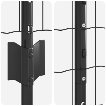 vidaXL Γκρι Περίφραξη με 10 U Πόλους 1,2x10 μ Χάλυβα