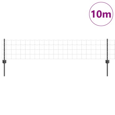 vidaXL Ευρωπαϊκός Φράχτης με 5 U Πόστα Γκρι 0.4x10 μ Σίδερο