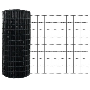 vidaXL Σετ Φράχτη  Σετ 3 Γκρι Ατσάλι με Επικάλυψη PVC 50 x 0.4 μ