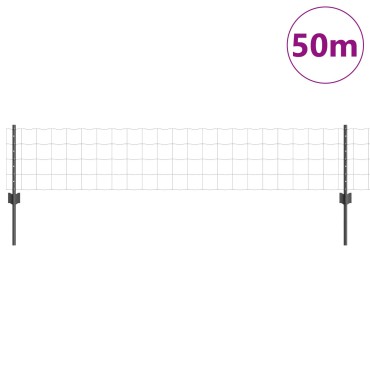 vidaXL Σετ Φράχτη  Σετ 3 Γκρι Ατσάλι με Επικάλυψη PVC 50 x 0.4 μ