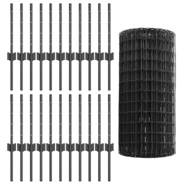 vidaXL Σετ Φράχτη  Σετ 3 Γκρι Ατσάλι με Επικάλυψη PVC 50 x 0.4 μ