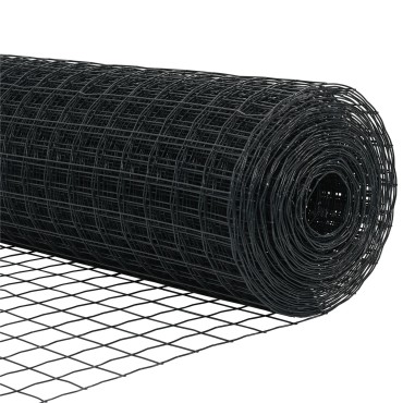 vidaXL Σετ Φράχτη  Σετ 3 Γκρι Ατσάλι με Επικάλυψη PVC 50 x 0.4 μ
