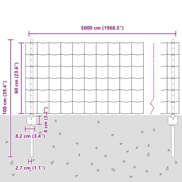 vidaXL Ρολό Φράχτη Κήπου Σετ 3 Γκρι Μέταλλο 50x0.6 μ