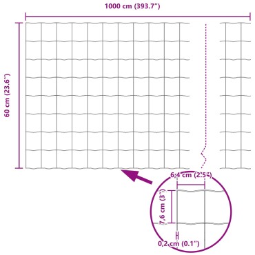 vidaXL Σετ φράχτη Euro Σετ 2 Γκρι Ατσάλι σε σκόνη 10x0.6 μ