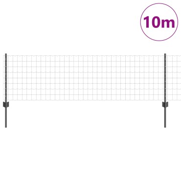 vidaXL Σετ φράχτη Euro Σετ 2 Γκρι Ατσάλι σε σκόνη 10x0.6 μ