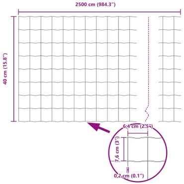 vidaXL Σετ περίφραξης  Euro Σετ 2 Γκρι Μέταλλο 25x0.4 μ