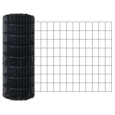 vidaXL Φράκτης  Euro Σετ 3 Γκρι Μέταλλο με επικάλυψη PVC 50x0.6 μ