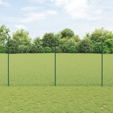 vidaXL Φράχτης αλυσίδας με στήλη 10x1,5 m PVC-Επικαλυμμένο Ατσάλι