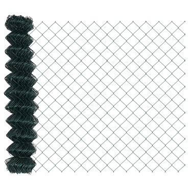 vidaXL Φράκτης Chain Link με 10 U Πόλους Πράσινος 1x10 μ Ατσάλι