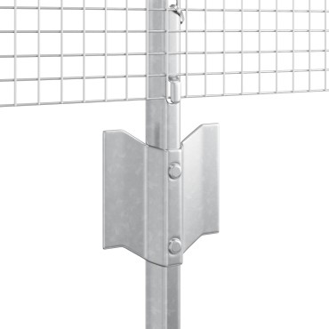 vidaXL Φράχτης Welded Wire  με 5 U Posts Ασημί 0.6x10 μ Χάλυβα