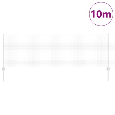 vidaXL Γαλβανισμένος συρματόφρακας  με 5 U Posts Ασημί 0.8x10 μ Ατσάλι