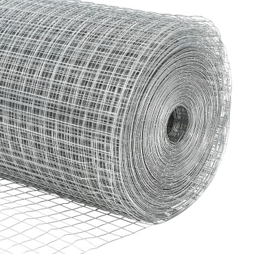 vidaXL Φράχτης Συρματόπλεγμα  με 11 U Πόδες Ασημί 0.8x25 μέτρα Ατσάλι