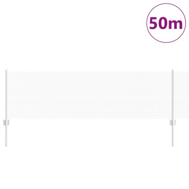 vidaXL Φράχτης  με 22 U Posts Ασημί 0.6x50 m Ατσάλι