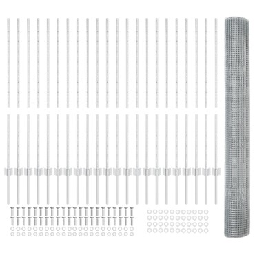 vidaXL Συρματόπλεγμα με 44 Πόδια U Ασημί 1.2x50 μ Ατσάλη