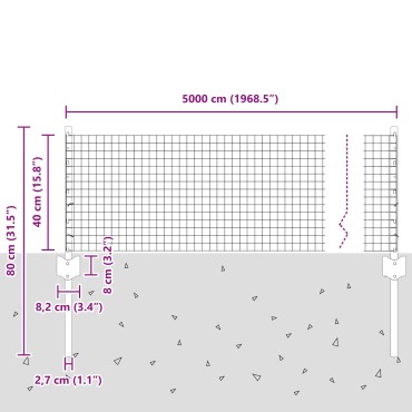 vidaXL Welded Wire Fence with 22 U Posts Πράσινος 0.4x50 μ Χάλυβας