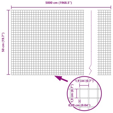vidaXL Φράχτης Συρματόπλεγμα  με 22 U Posts Πράσινος 0.5x50 μ Χάλυβας