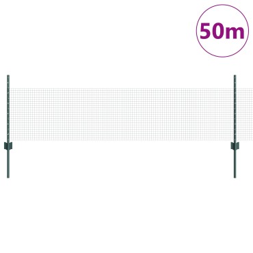 vidaXL Φράχτης Συρματόπλεγμα  με 22 U Posts Πράσινος 0.5x50 μ Χάλυβας