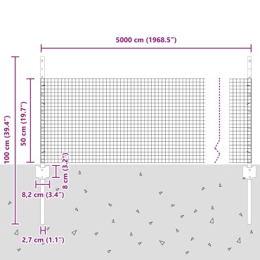vidaXL Φράχτης Συρματόπλεγμα  με 22 U Posts Πράσινος 0.5x50 μ Χάλυβας