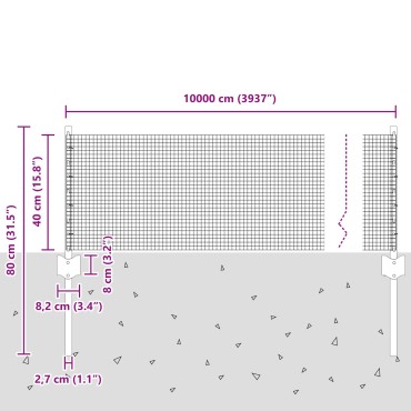 vidaXL Συγκολλητός Μεταλλικός Φράκτης  με 44 Στήλες Πράσινος 0.4x100 μ Χάλυβας
