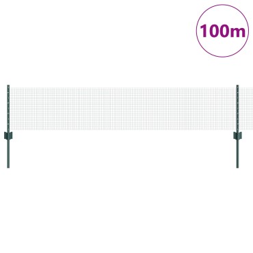 vidaXL Φράχτης  με 44 U Posts Πράσινος 0.4x100 m Χάλυβα
