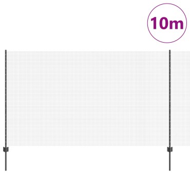 vidaXL Συρματοπλέγμα με 10 Στηρίγματα Γκρι 1.4x10 μ Χάλυβα