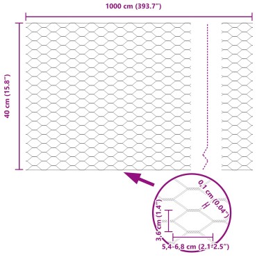 vidaXL Πόλοι Περίφραξης 5 τεμ U-Channel Πράσινο 40cm Ατσάλι, vidaXL Εξαγωνική Περίφραξη Πράσινη 0,4x10 μ Ατσάλι