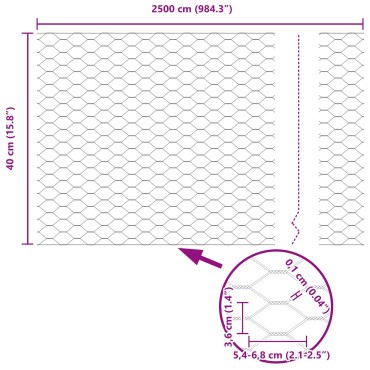 Πόδια Φράκτη vidaXL 11 τμχ U-Channel Πράσινα 40cm Χάλυβα, Εξαγωνικός Φράκτης vidaXL Πράσινος 0.4x25 μ Χάλυβα