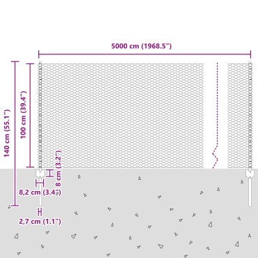 Φράκτες vidaXL 11 τεμ U-Channel Πράσινο 100cm Ατσάλι, Φράκτης vidaXL Εξαγωνικός Πράσινος 1x50 m Ατσάλι