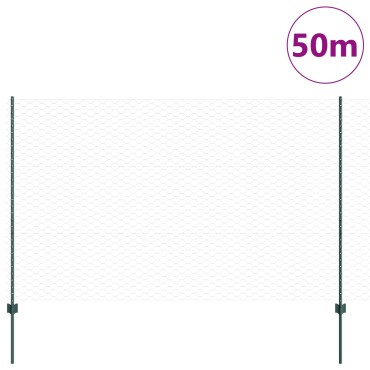 είδος φράκτη vidaXL Posts 11 τεμ U-Channel Πράσινο 150cm Ατσάλι, φράχτης vidaXL Εξαγωνικός Πράσινος 1.5x50 μ Ατσάλι