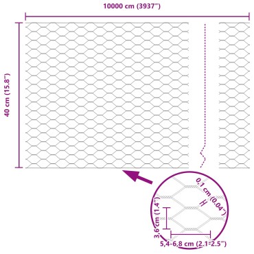 Πόστες Φράχτη vidaXL 11 τεμ U-Channel Πράσινο 40cm Σίδηρος, Φράχτης vidaXL Hexagon Πράσινο 0,4x100 m Σίδηρος