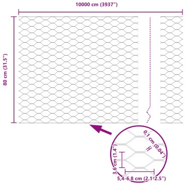 11 τεμ. Στηρίγματα Φράκτη vidaXL U-Channel Πράσινα 80cm Ατσάλι, Φράκτης vidaXL Εξαγωνικός Πράσινος 0.8x100 μ Ατσάλι