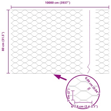 vidaXL Στηλοί Φράχτη 11 τμχ U-Channel Πράσινου 80cm Χάλυβα, vidaXL Εξάγωνος Φράχτης Πράσινος 0.8x100 μ Χάλυβα